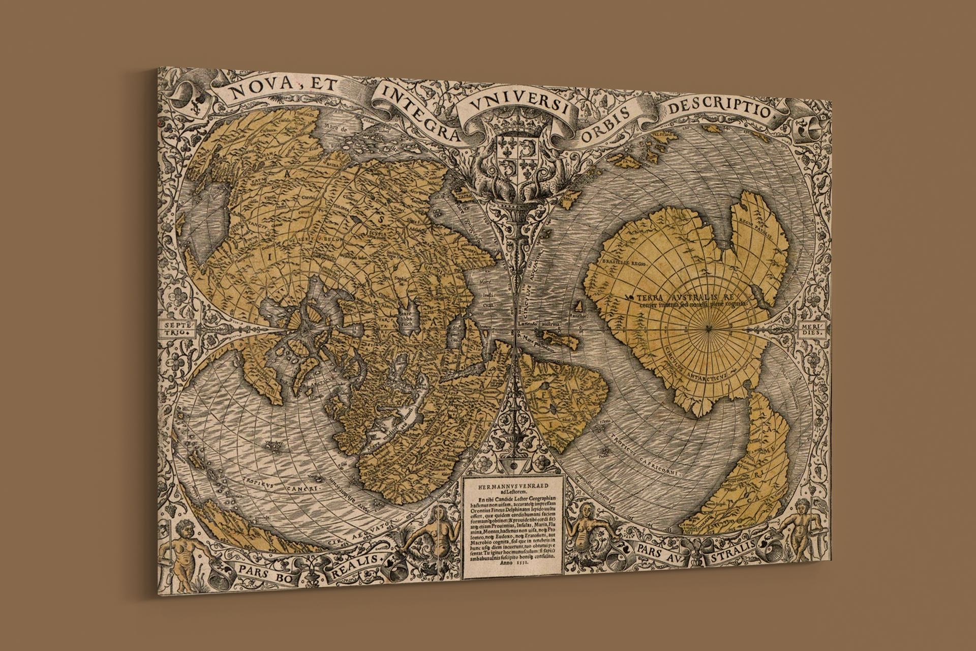 Vintage Maps – Earth World Map – Art Print on Paper or Canvas