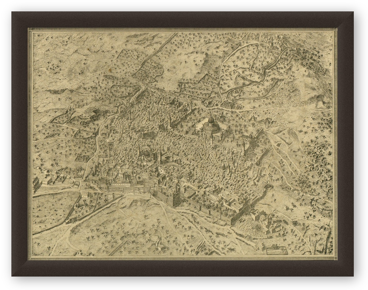 Vintage Maps – Antique Map of Jerusalem – Art Print on Paper or Canvas