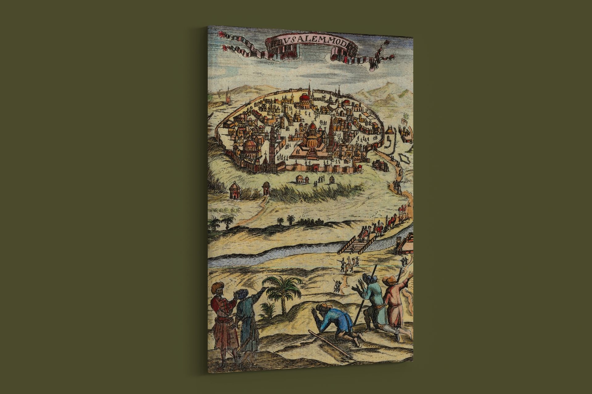 Vintage Maps – Antique Map of Jerusalem – Art Print on Paper or Canvas