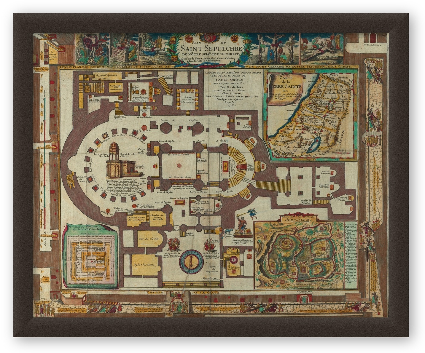 Vintage Maps – Antique Map of Jerusalem – Art Print on Paper or Canvas
