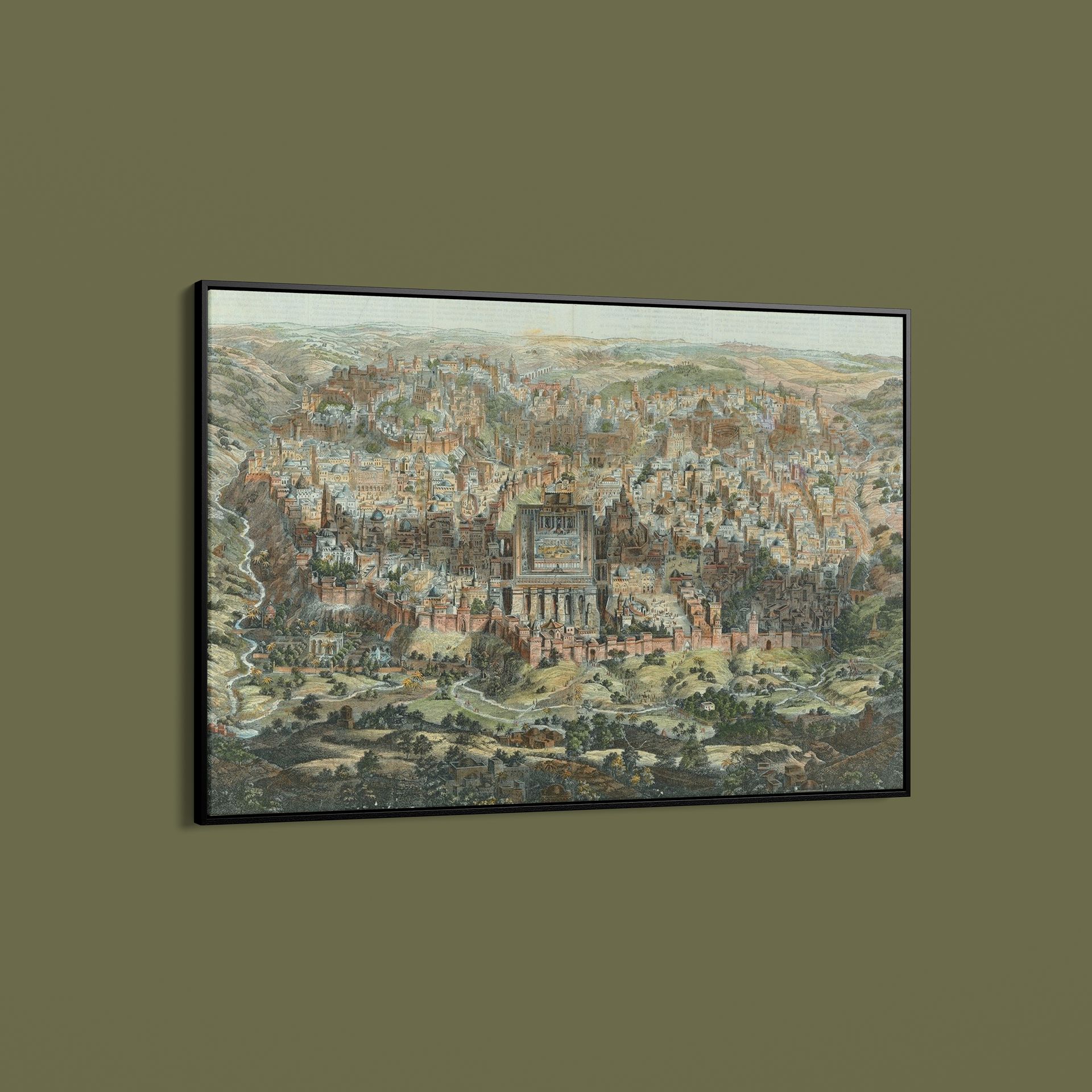 Vintage Maps – Antique Map of Jerusalem – Art Print on Paper or Canvas