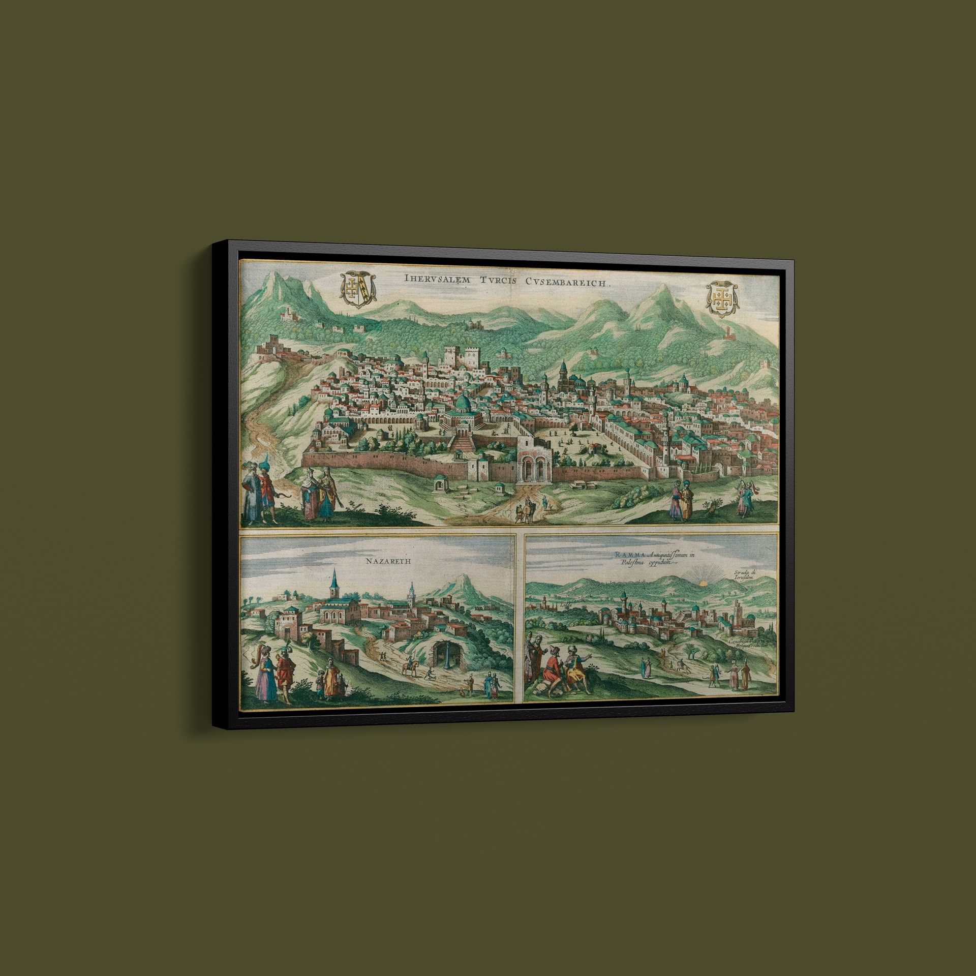 Vintage Maps – Antique Map of Jerusalem – Art Print on Paper or Canvas