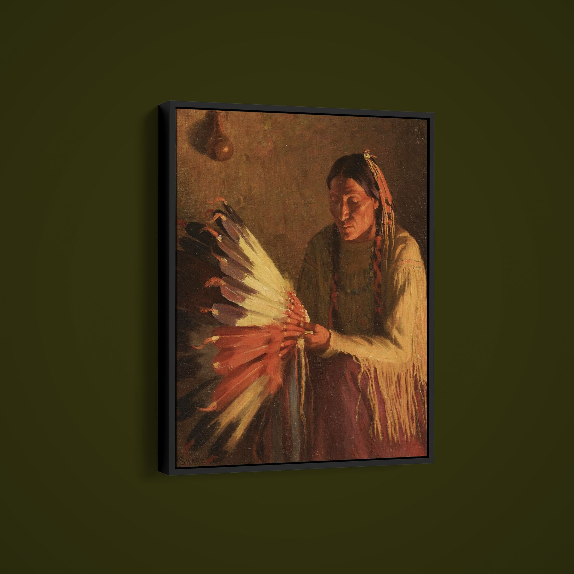 Joseph Henry Sharp – The War Bonnet – Art Print on Paper or Canvas