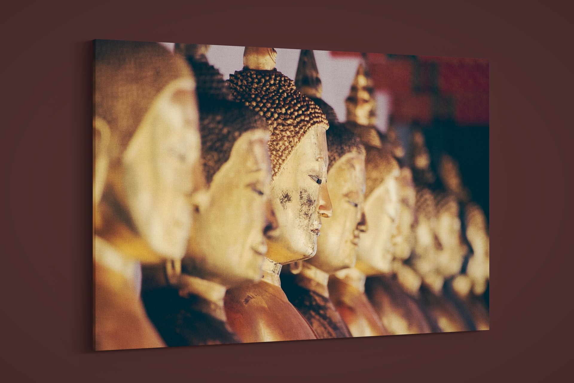 Artographie – Golden Statues of Buddha in a Temple in Bangkok – Paper or Canvas