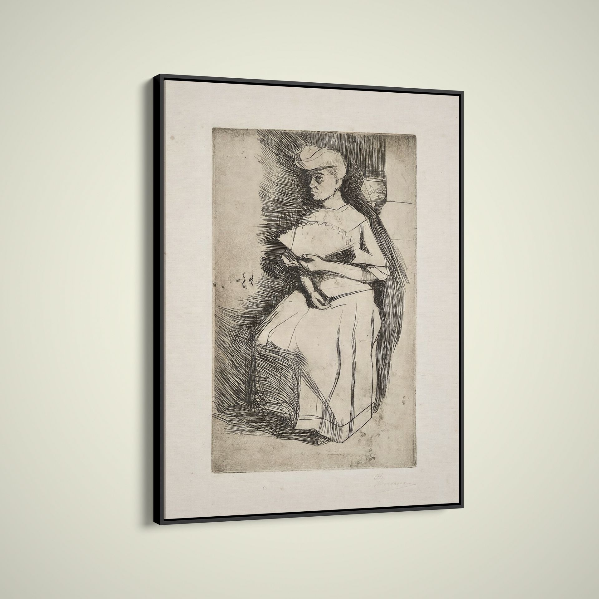Umberto Boccioni – Woman With a Fan – Art Print on Paper or Canvas