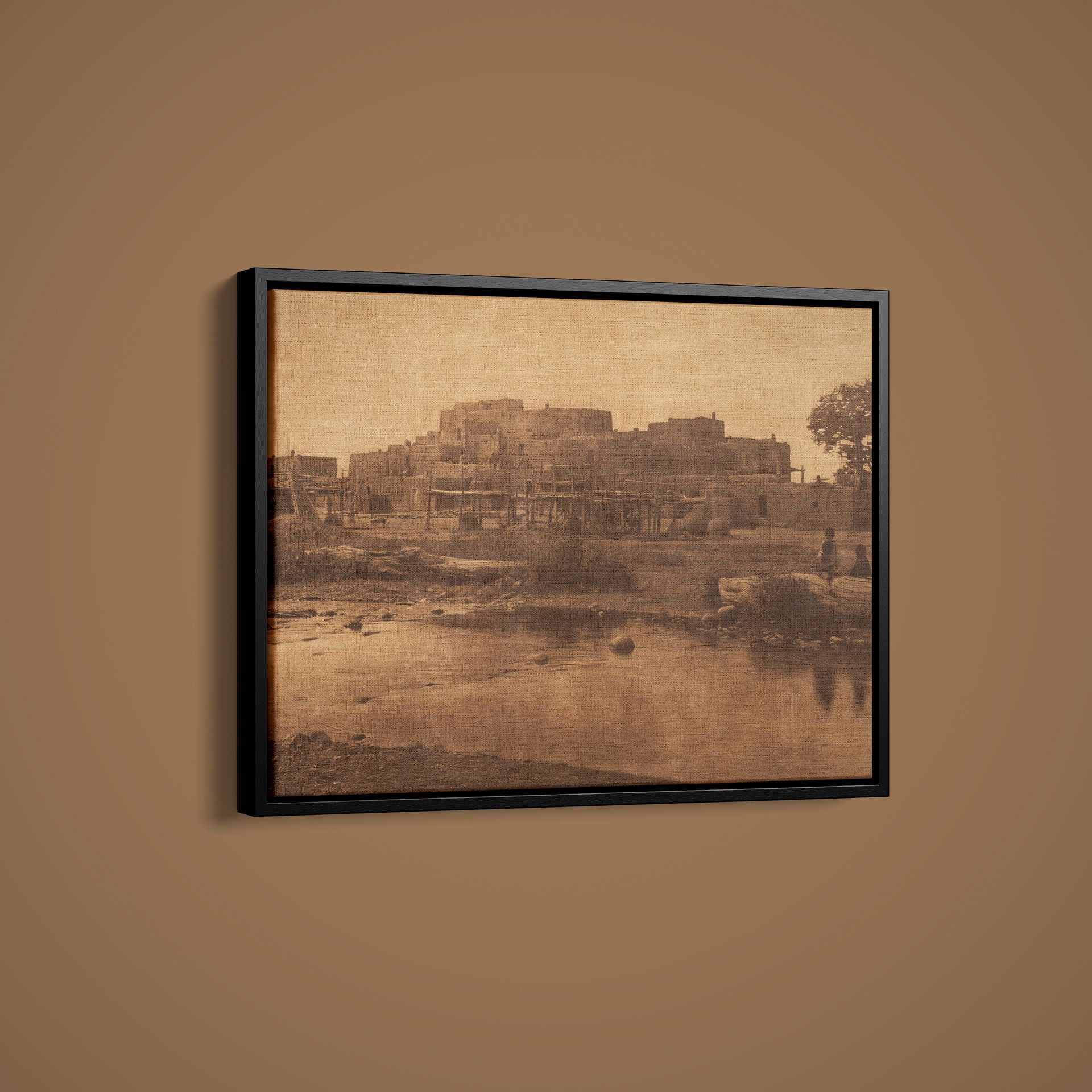 Edward S Curtis – North Pueblo at Taos – Art Print on Paper or Canvas