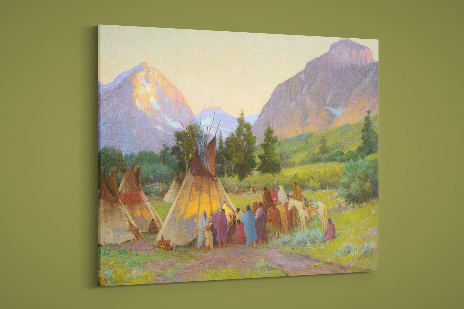 Joseph Henry Sharp – Crow Encampment – Art Print on Paper or Canvas