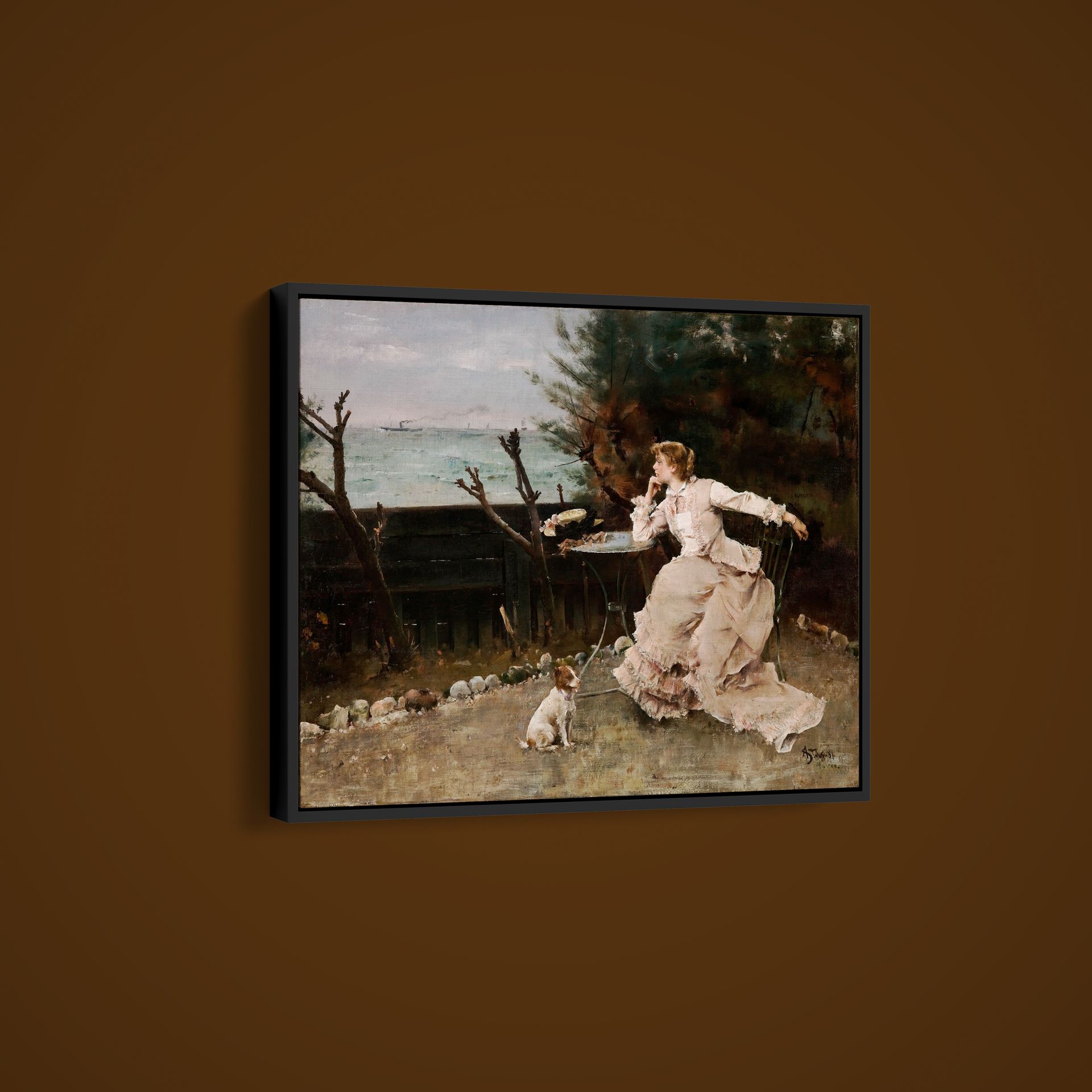 Alfred Stevens – In Deep Thought – Art Print on Paper or Canvas