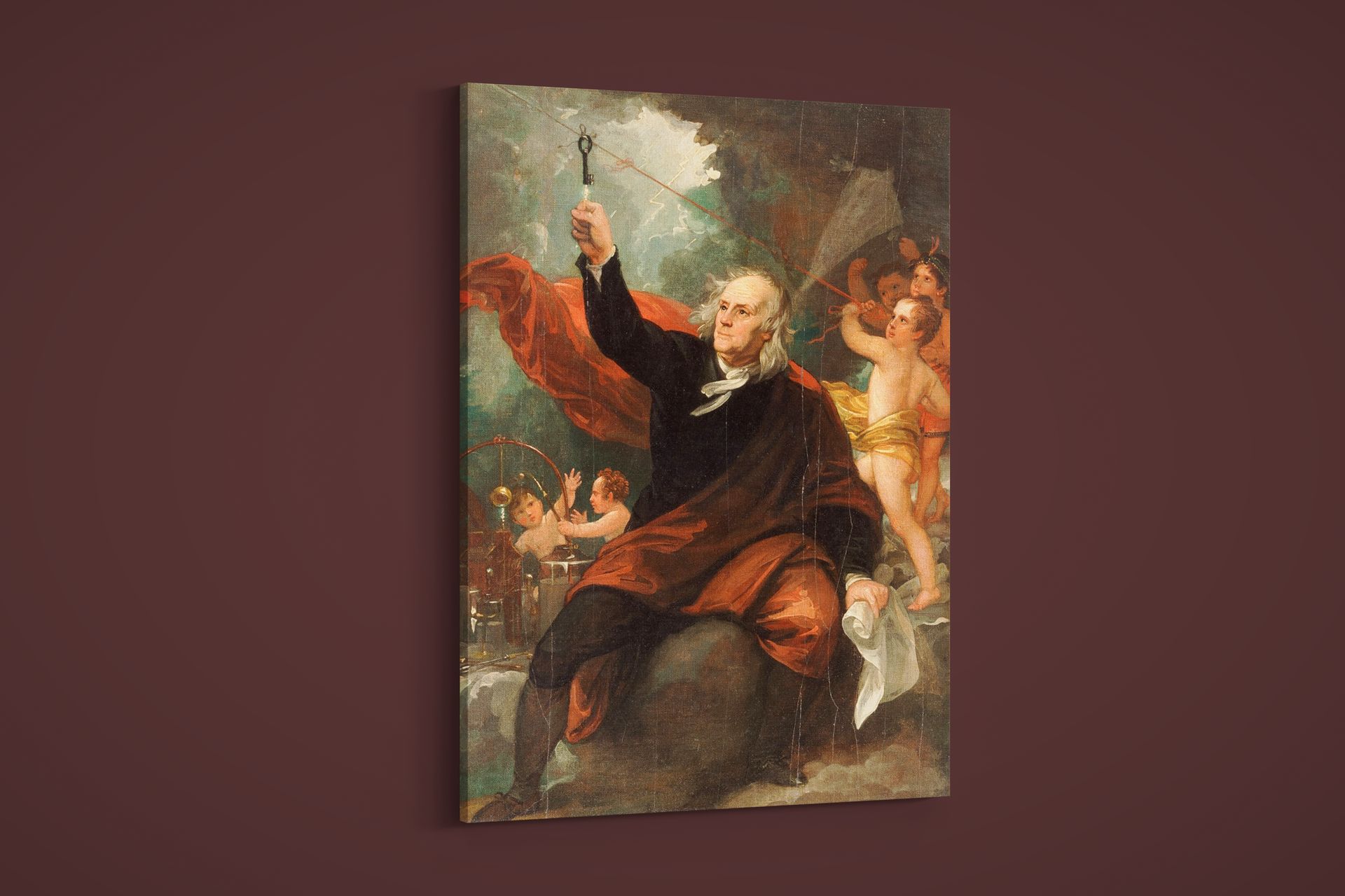 Benjamin West – Benjamin Franklin Drawing Electricity From the Sky – Art Print