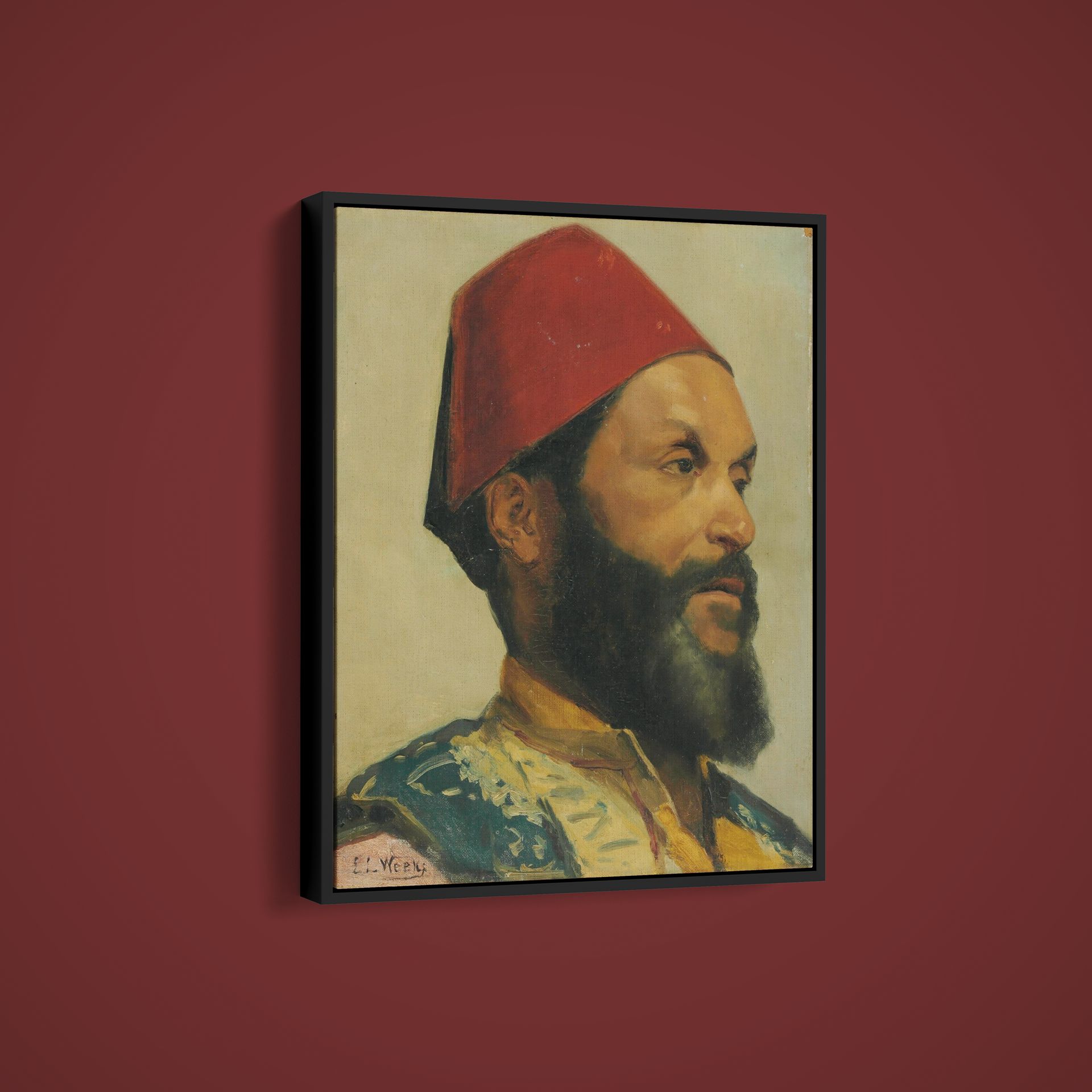 Edwin Lord Weeks – Portrait of a Turkish Man – Art Print on Paper or Canvas