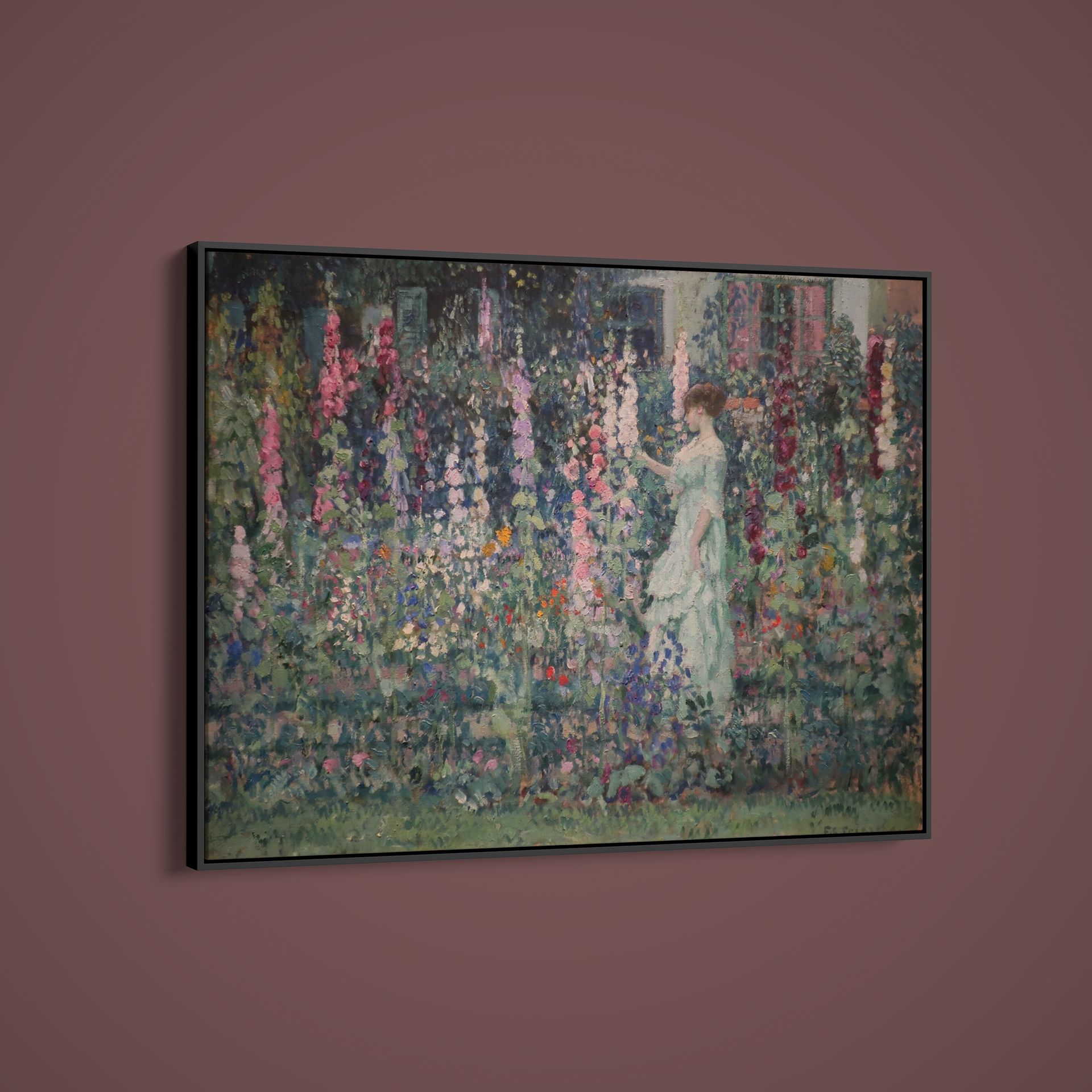 Frederick Carl Frieseke - Hollyhocks - Art Print on Paper or