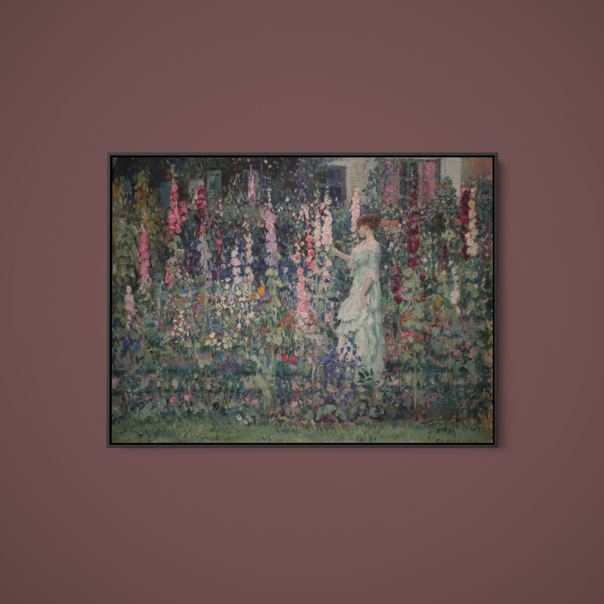 Frederick Carl Frieseke - Hollyhocks - Art Print on Paper or