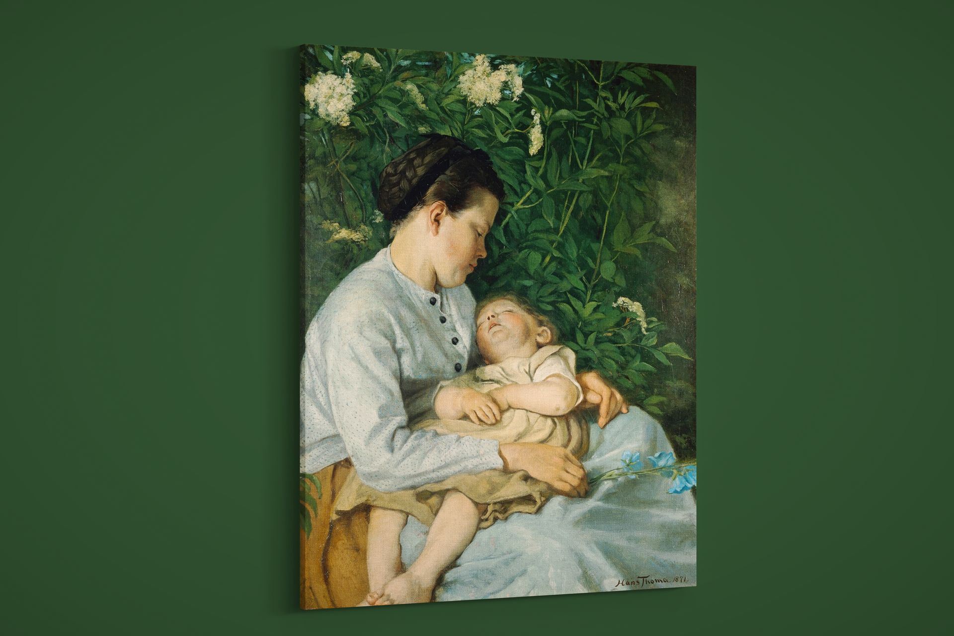 Hans Thoma – Under the Elder Bush – Art Print on Paper or Canvas