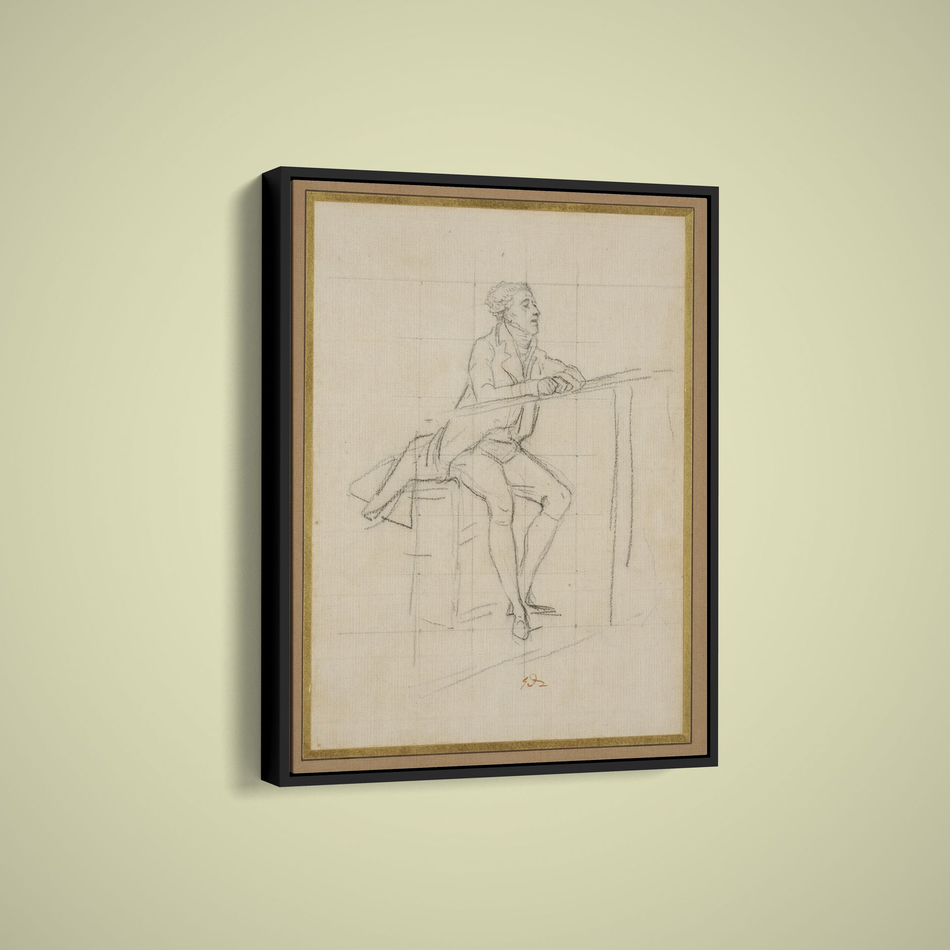 Jacques-Louis David – Seated Gentleman Circa – Art Print on Paper or Canvas