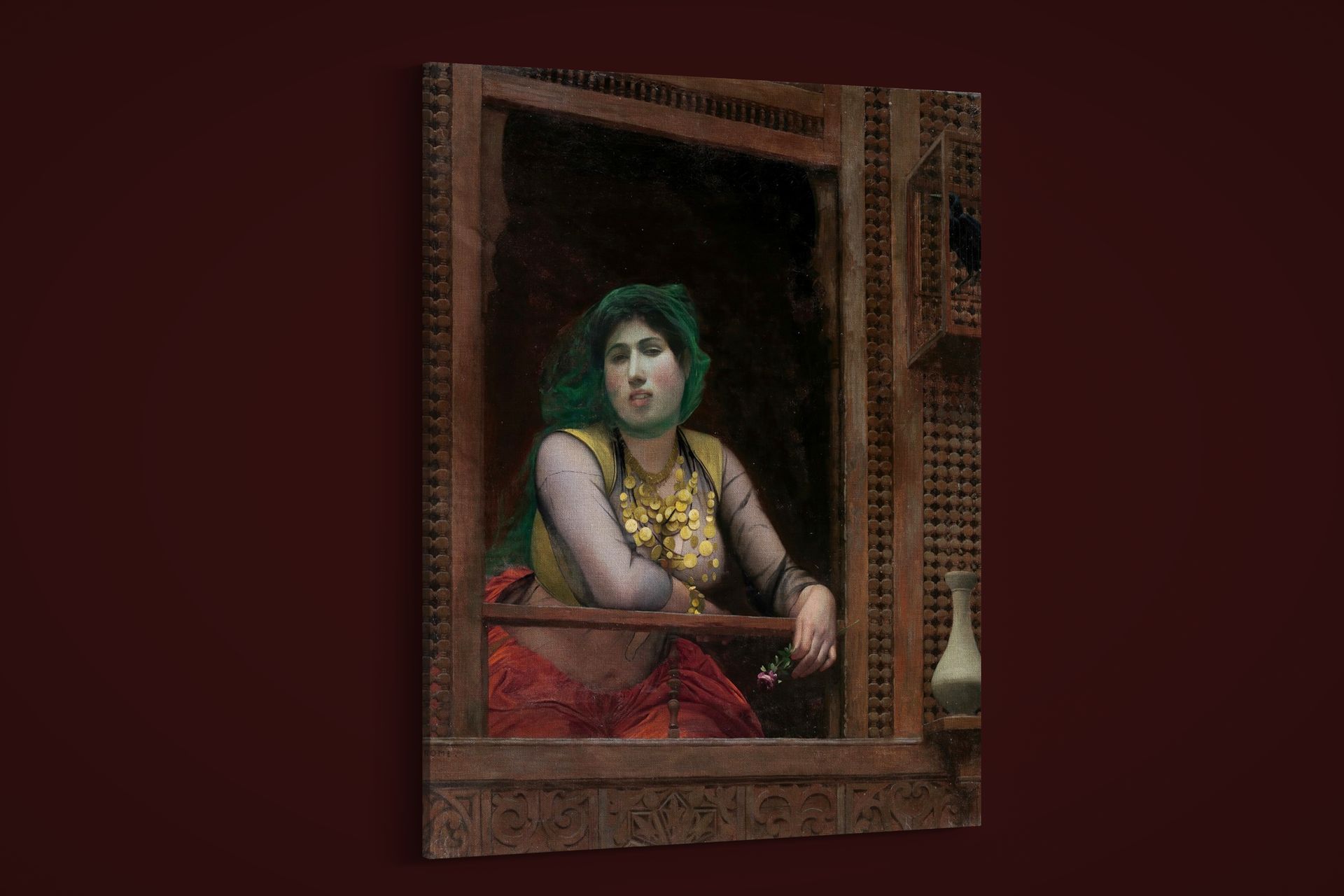 Jean-Leon Gerome – Woman at a Balcony – Art Print on Paper or Canvas