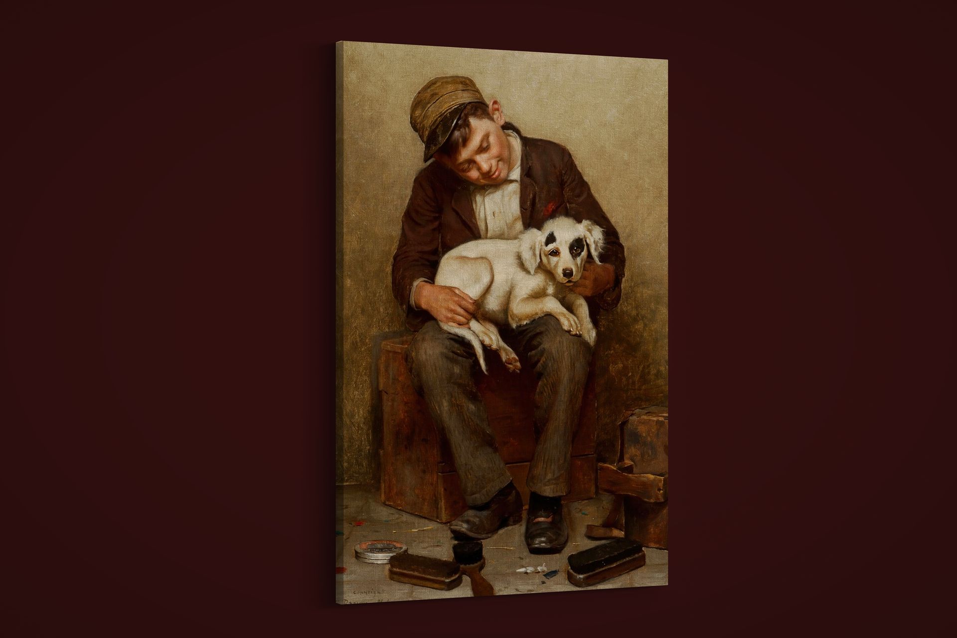 John George Brown – The Bootblack’s Best Friend – Art Print on Paper or Canvas