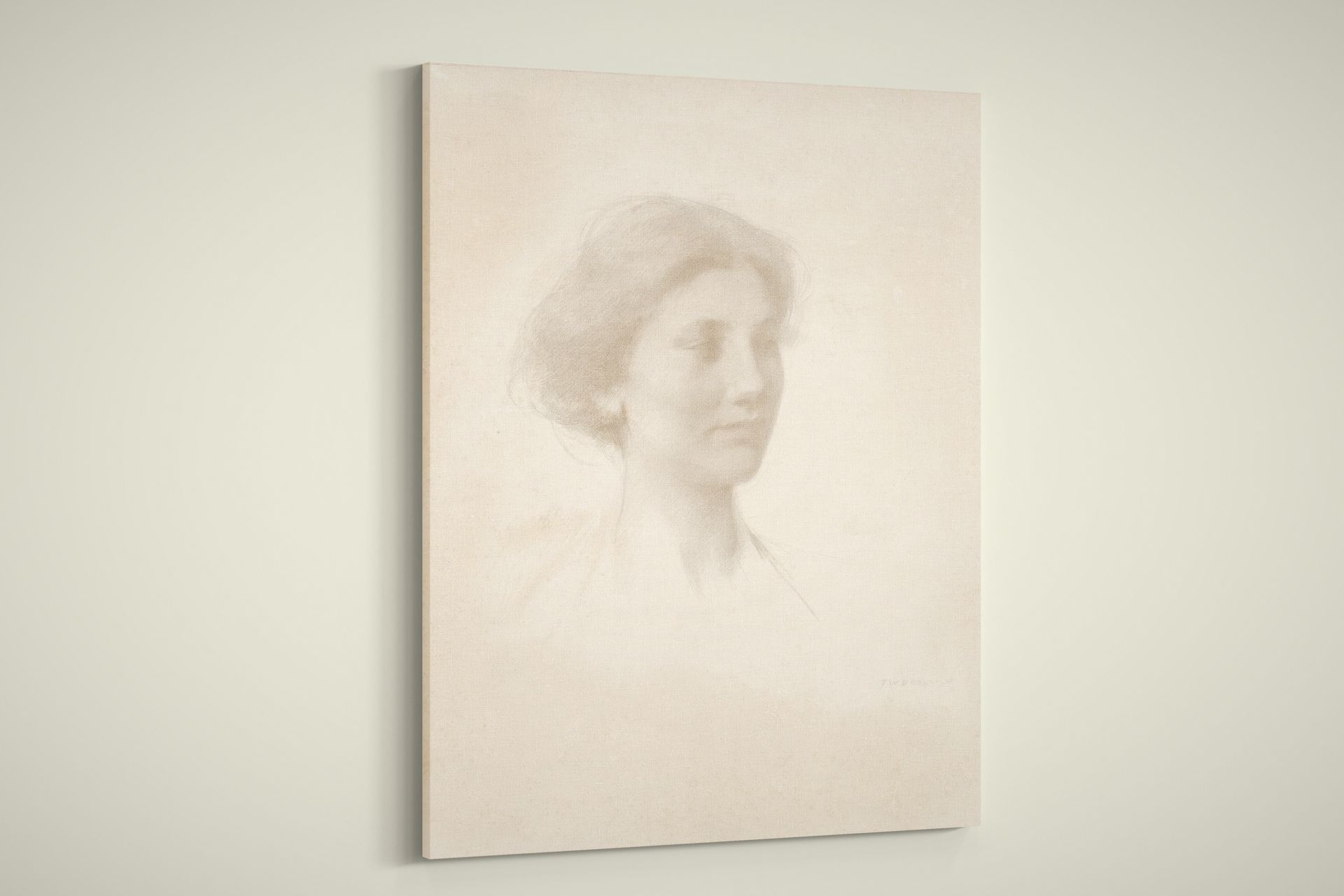 Thomas Wilmer Dewing – Head of a Girl – Art Print on Paper or Canvas