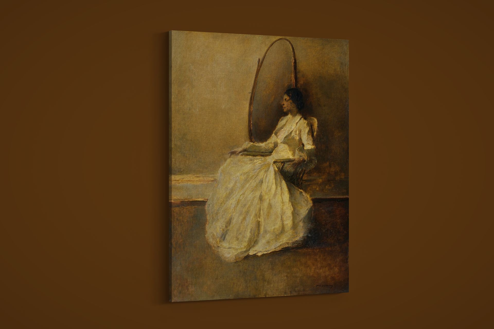 Thomas Wilmer Dewing – Lady in White No 1 – Art Print on Paper or Canvas
