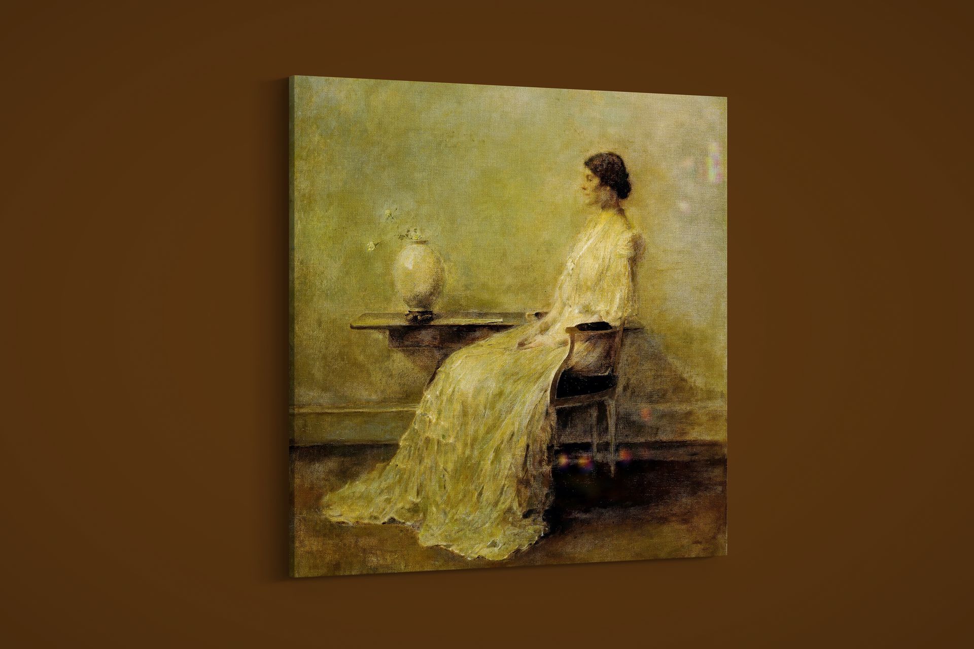 Thomas Wilmer Dewing – Lady in White No 2 – Art Print on Paper or Canvas