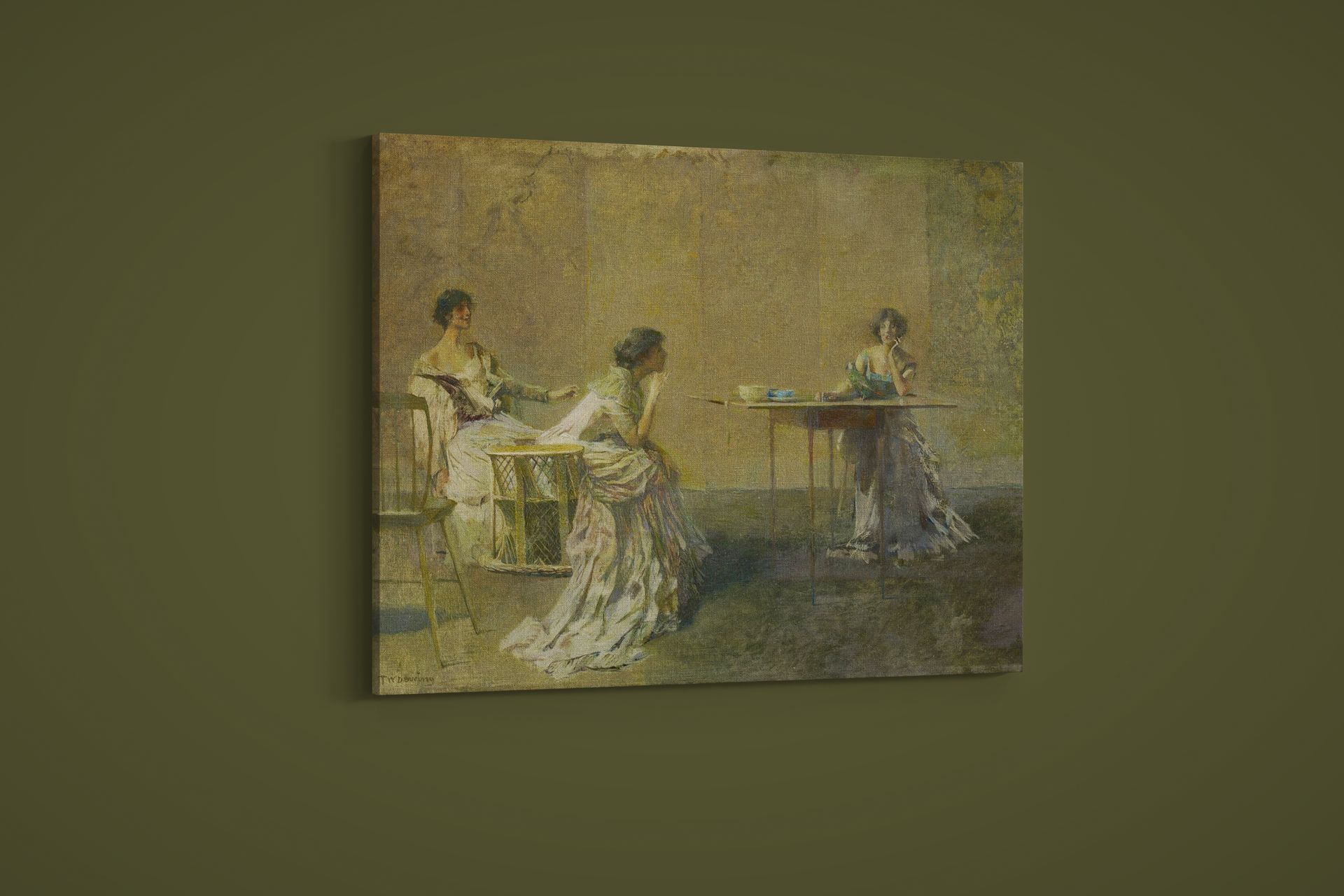 Thomas Wilmer Dewing – The Gossip – Art Print on Paper or Canvas
