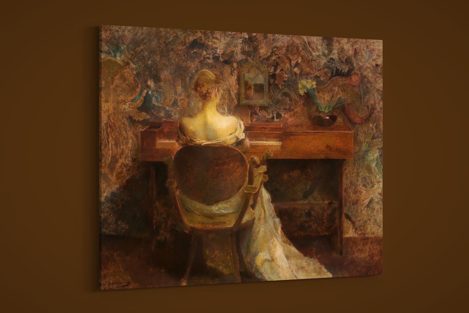 Thomas Wilmer Dewing – The Spinet – Art Print on Paper or Canvas