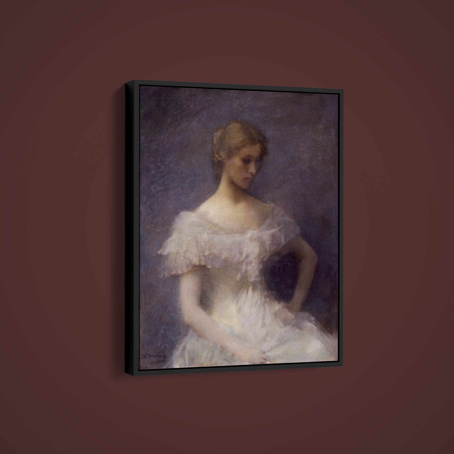 Thomas Wilmer Dewing – Young Girl Seated – Art Print on Paper or Canvas