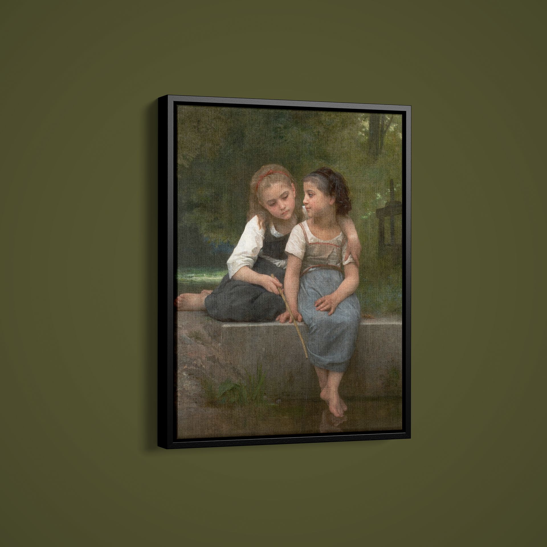 William-Adolphe Bouguereau – Fishing for Frogs – Art Print on Paper or Canvas