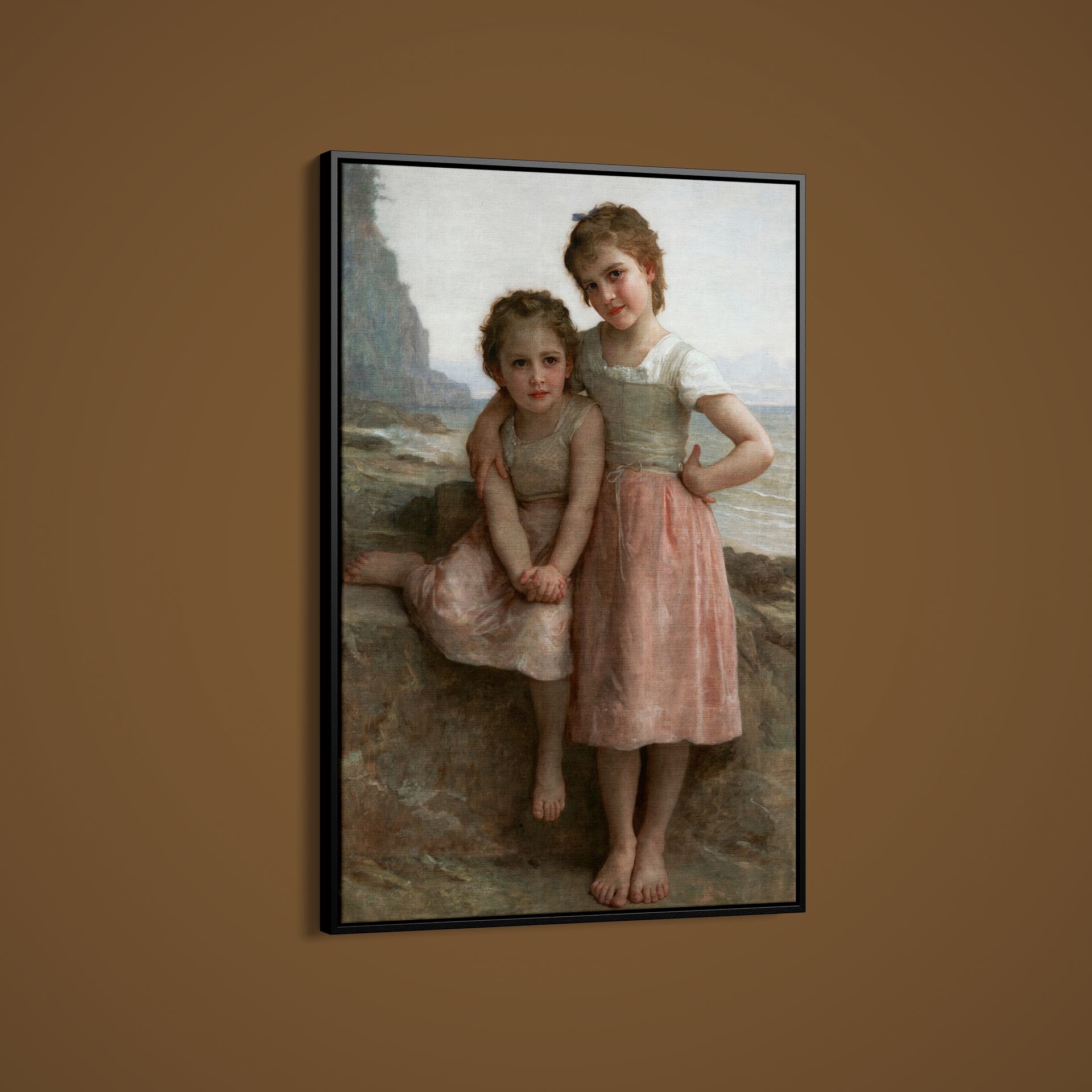 William-Adolphe Bouguereau – Sisters on the Shore – Art Print on Paper or Canvas