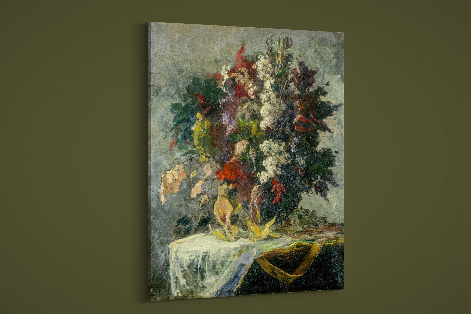 Edward Mitchell Bannister – Untitled, Floral Still Life – Paper or Canvas