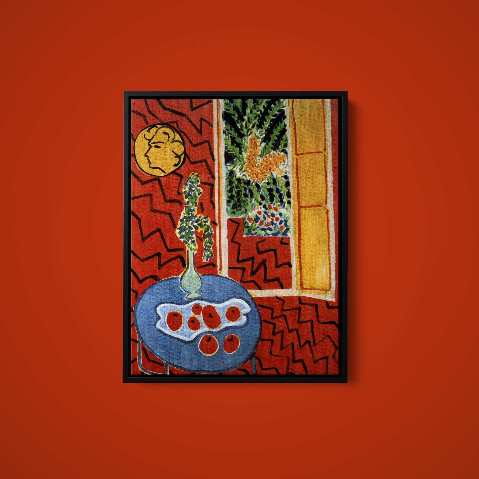 Henri Matisse 花瓶と果物 リトグラフ　額縁入り Henri Matisse - Red Interior, Still Life on Blue Table - Paper or