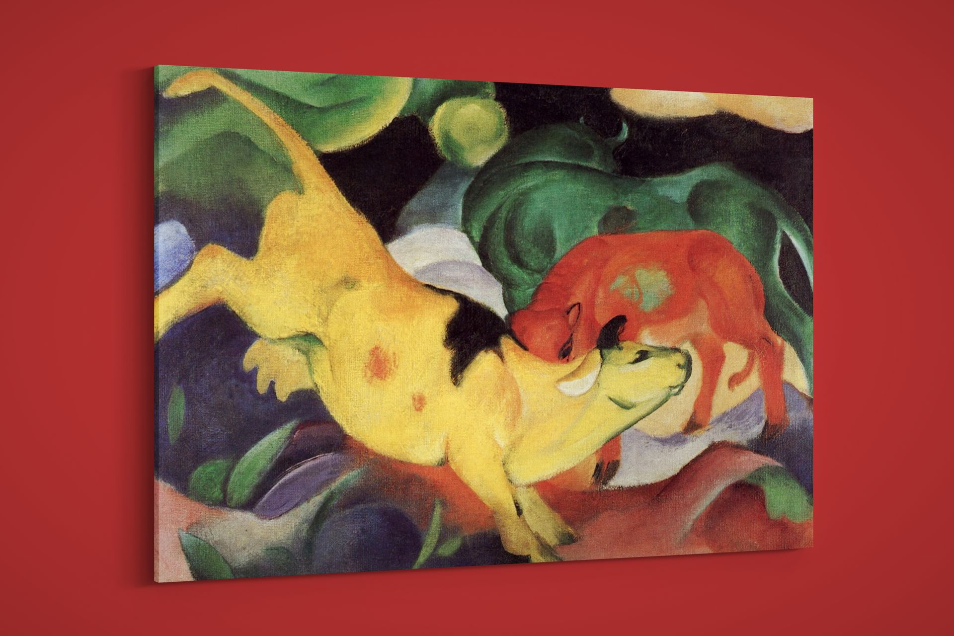 Franz Marc – Cows, Yellow Red and Green – Art Print on Paper or Canvas