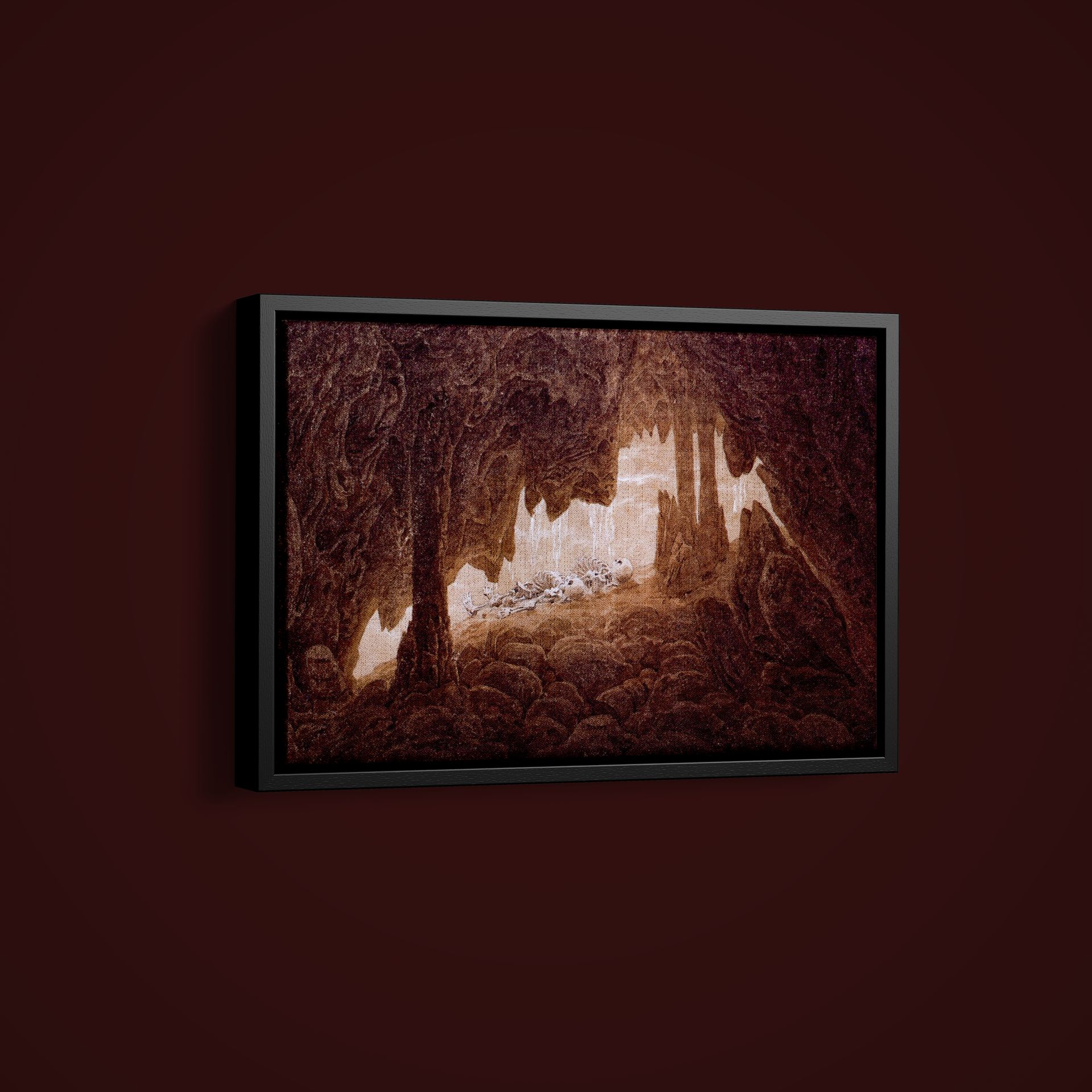 Caspar David Friedrich – Skeletons in a Cave With Stalactites – Paper or Canvas